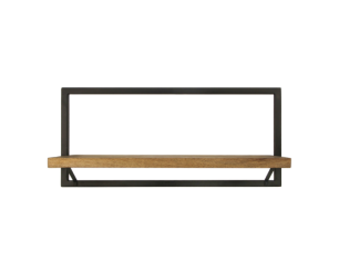 Wandplank Levels - 70x32 cm - mangohout/ijzer