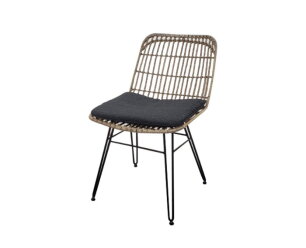 FLAMINGO DINING CHAIR WITHOUT ARMREST  -  STEEL BAMBOO LOOK