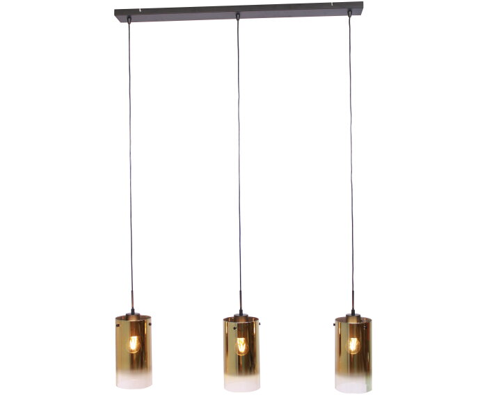 Hanglamp, 3-lichts, H850 goud