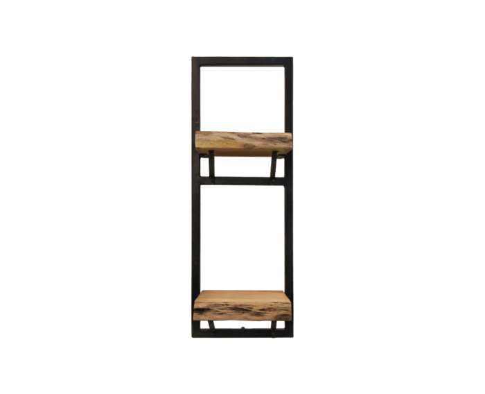 Wandplank Levels Live Edge - 25x70 cm - acacia/ijzer